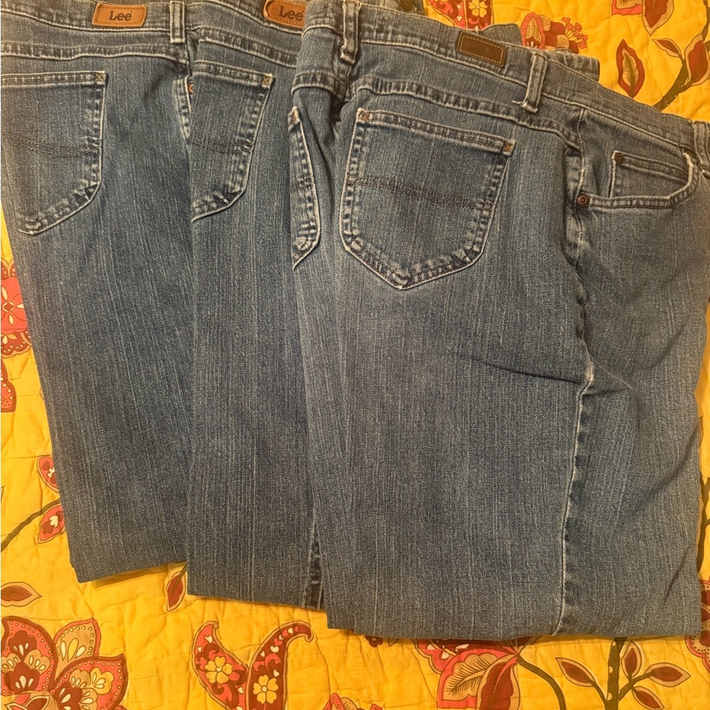 Lee Blue Straight Leg Jeans Classic Denim